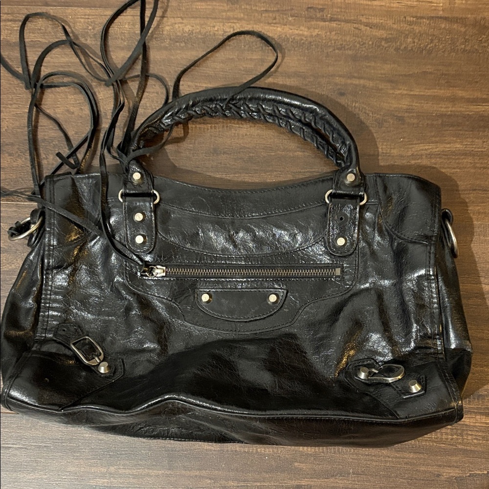 Balenciaga Black Leather Satchel